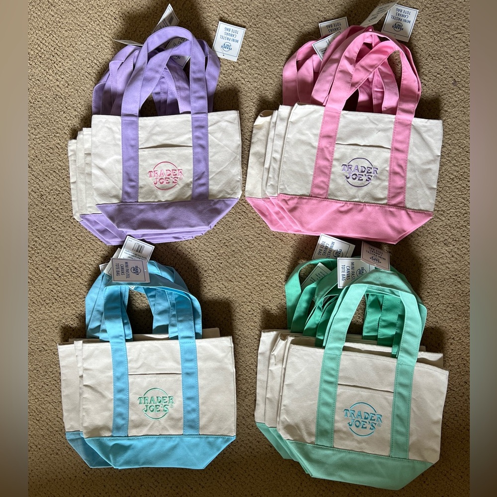 Trader Joe’s Mini Canvas Tote Bag Pastel